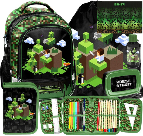 Minecraft schulranzen set 6in1 - set,