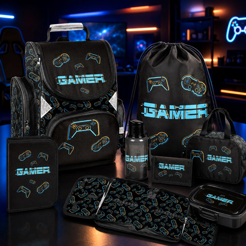 Gamer schulranzen set für - gamer,